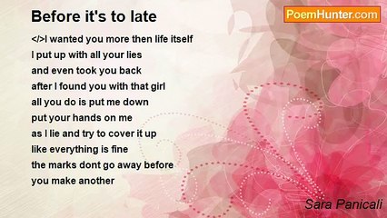 Sara Panicali - Before it's to late