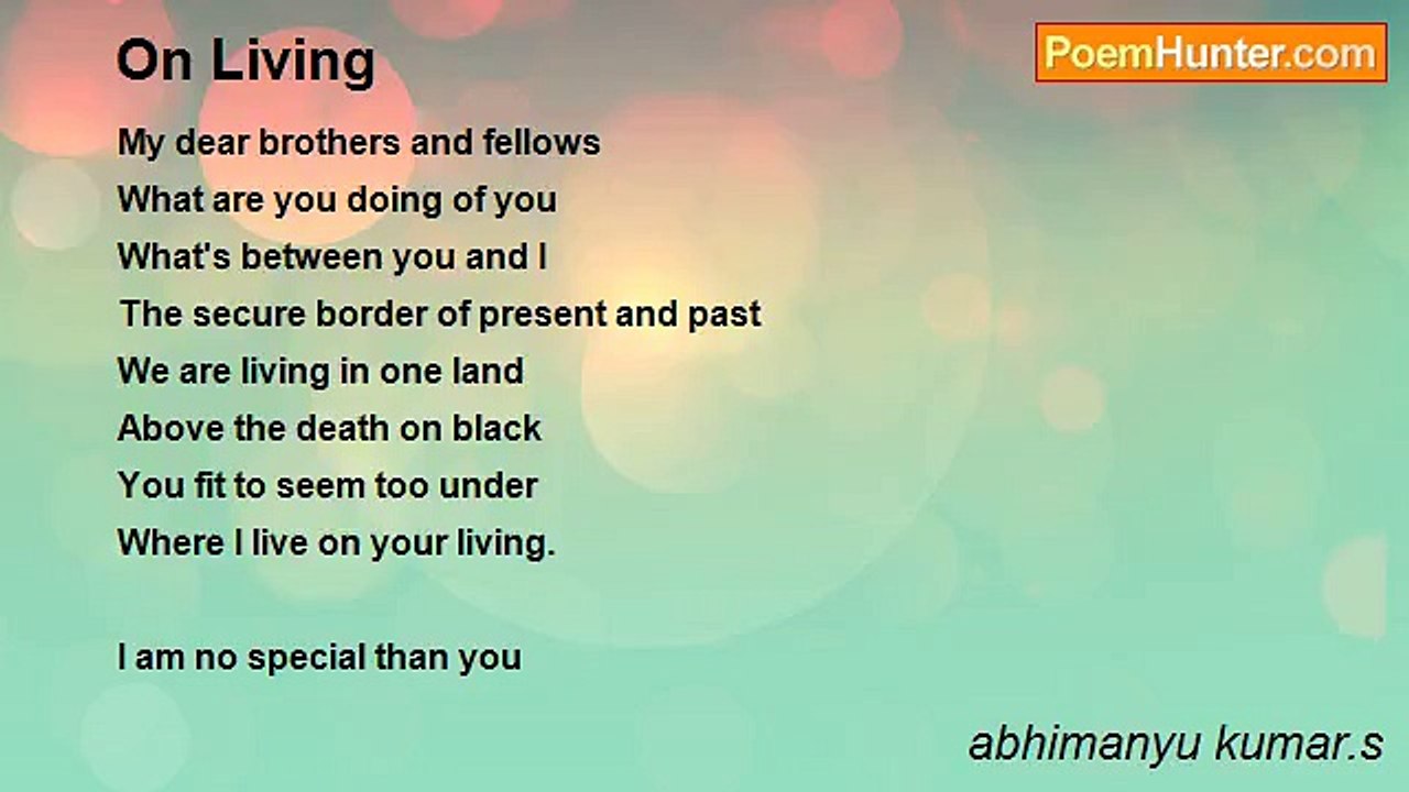 abhimanyu kumar.s - On Living