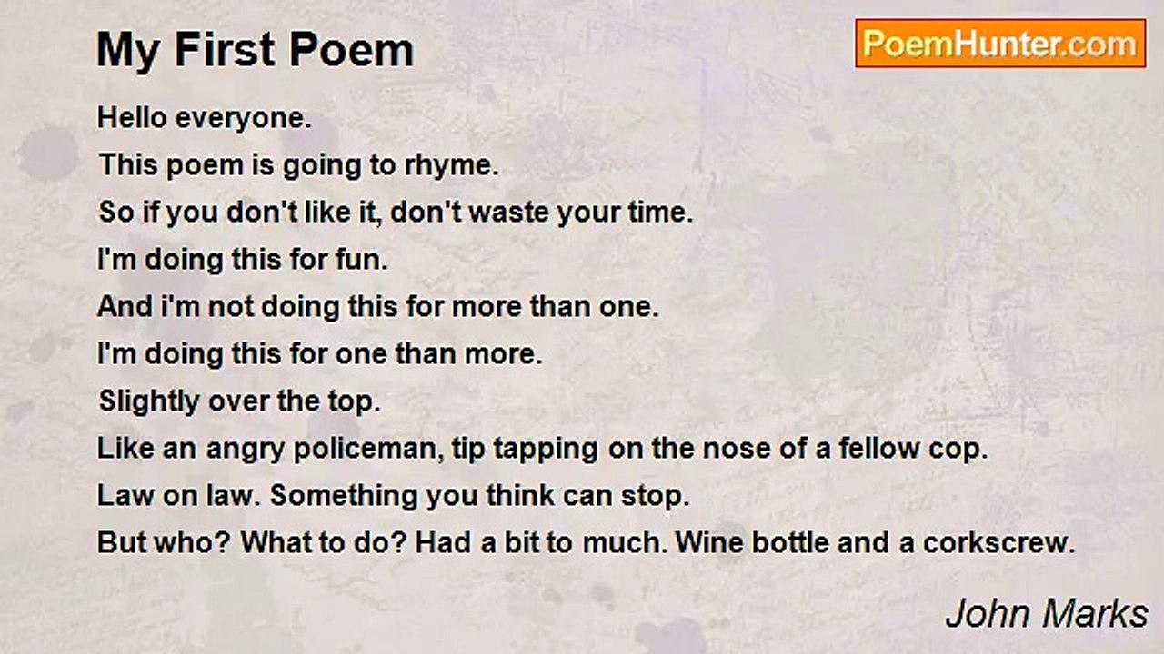 John Marks - My First Poem