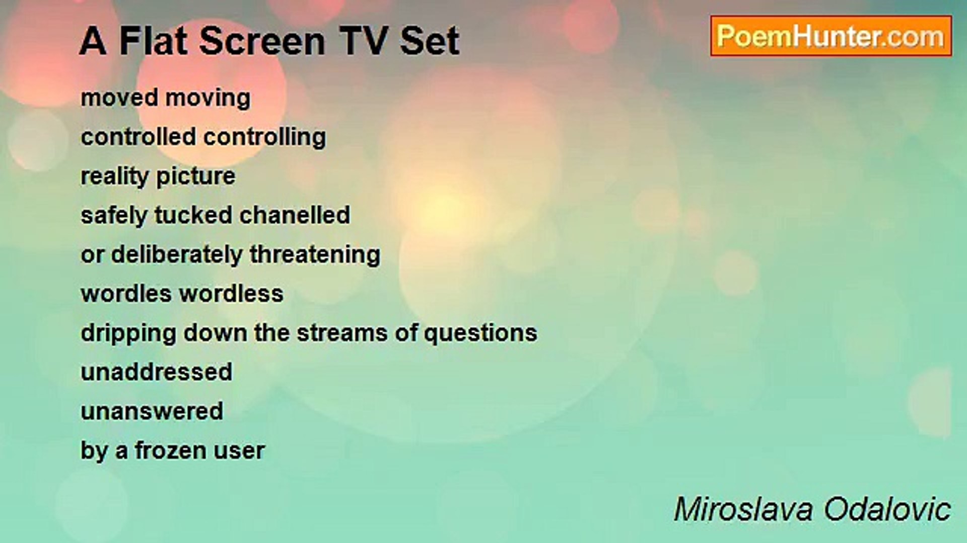 ⁣Miroslava Odalovic - A Flat Screen TV Set