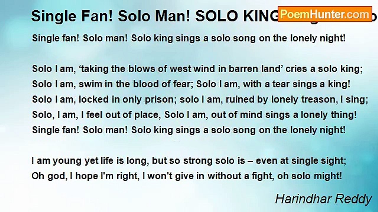 Harindhar Reddy - Single Fan! Solo Man! SOLO KI...