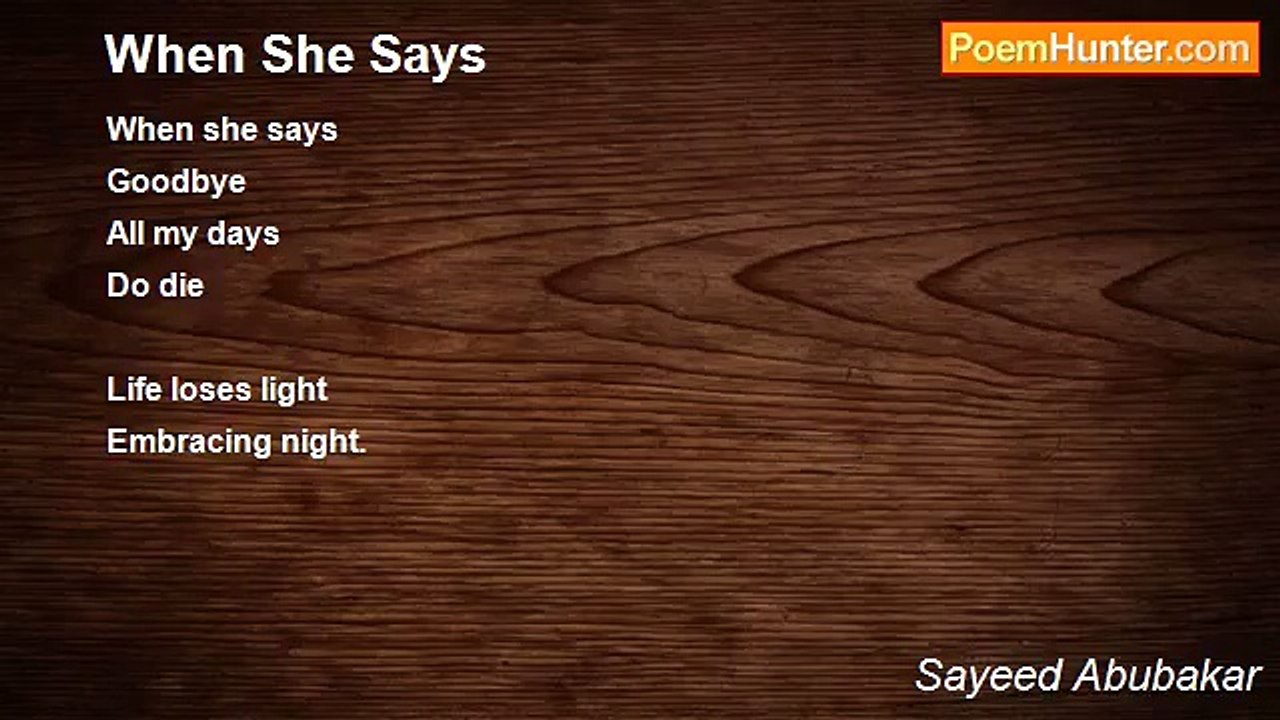 Sayeed Abubakar - When She Says