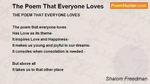 Shalom Freedman - The Poem That Everyone Loves