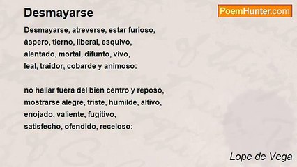 Lope de Vega - Desmayarse