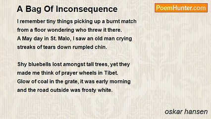 oskar hansen - A Bag Of Inconsequence