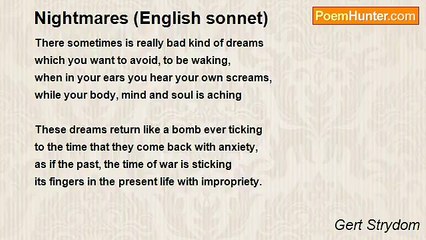 Gert Strydom - Nightmares (English sonnet)