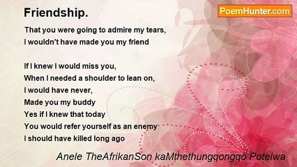 Anele TheAfrikanSon kaMthethungqongqo Potelwa - Friendship.