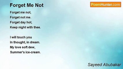 Sayeed Abubakar - Forget Me Not
