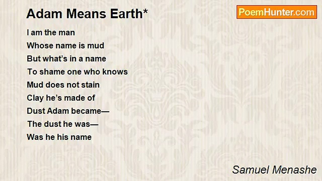Samuel Menashe - Adam Means Earth*