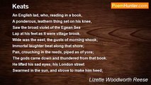 Lizette Woodworth Reese - Keats