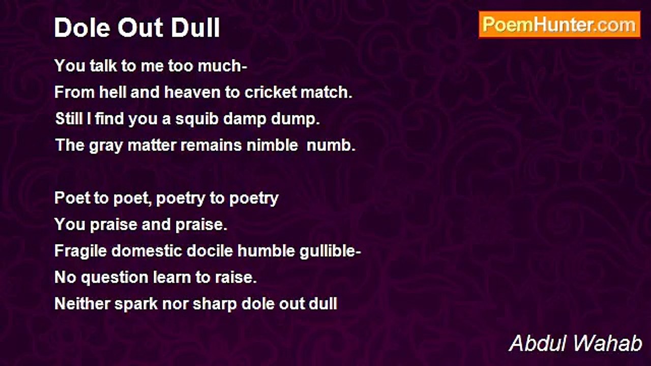 Abdul Wahab - Dole Out Dull