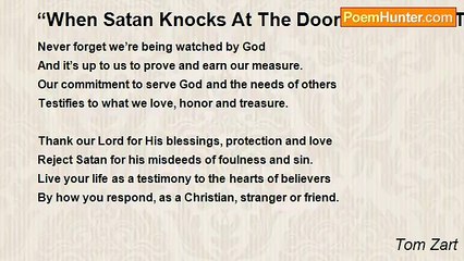 Tom Zart - “When Satan Knocks At The Door Send Jesus To Answer”