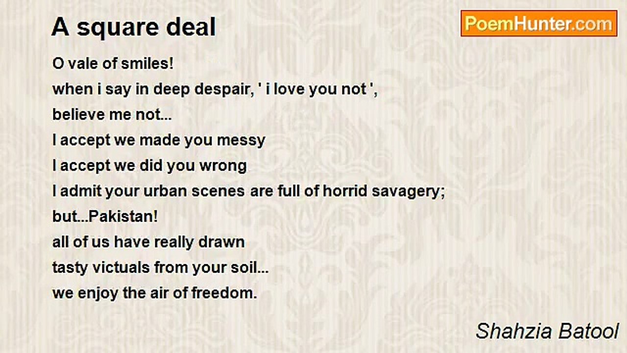 Shahzia Batool - A square deal