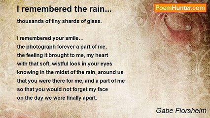 Gabe Florsheim - I remembered the rain...