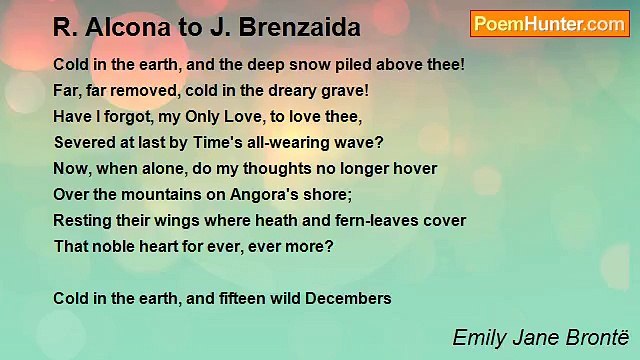 Emily Jane Brontë - R. Alcona to J. Brenzaida