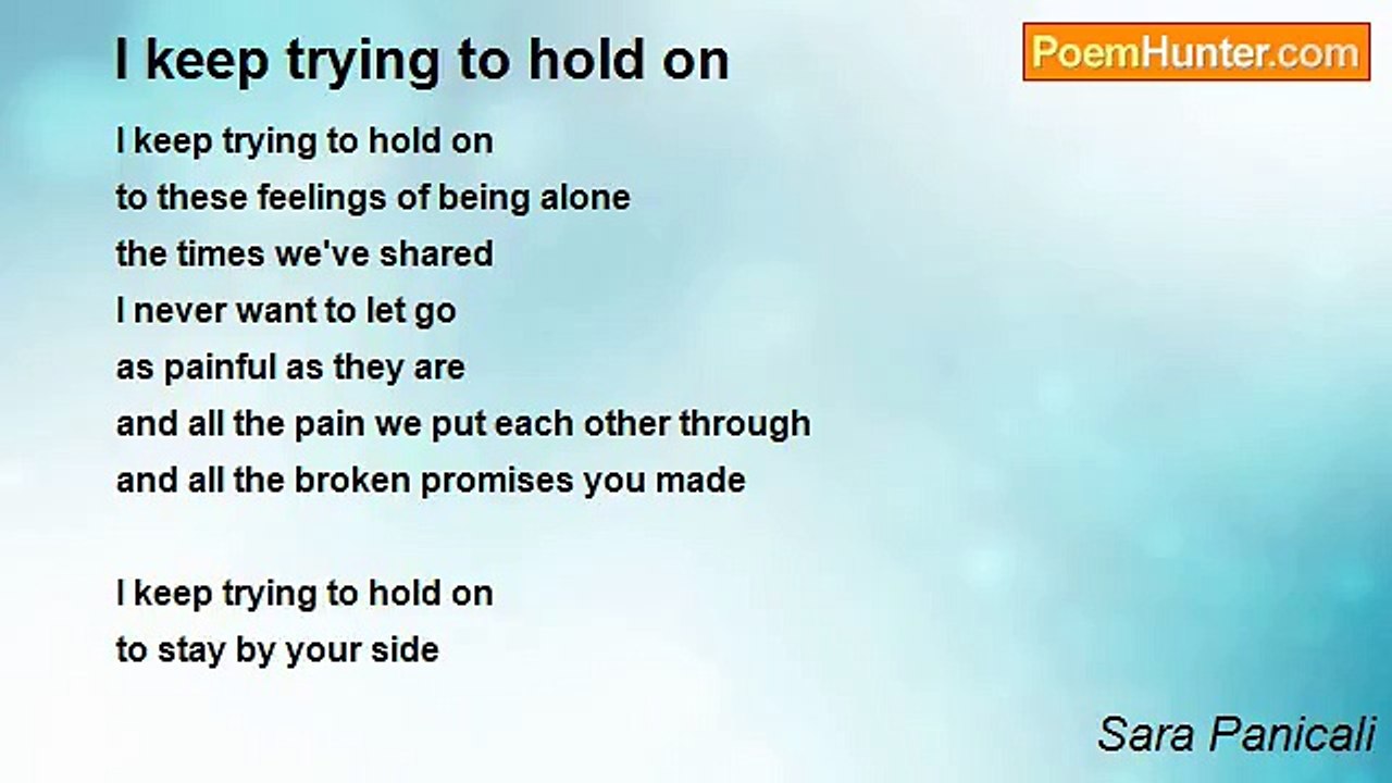 Sara Panicali - I keep trying to hold on
