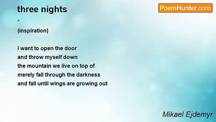 Mikael Ejdemyr - three nights