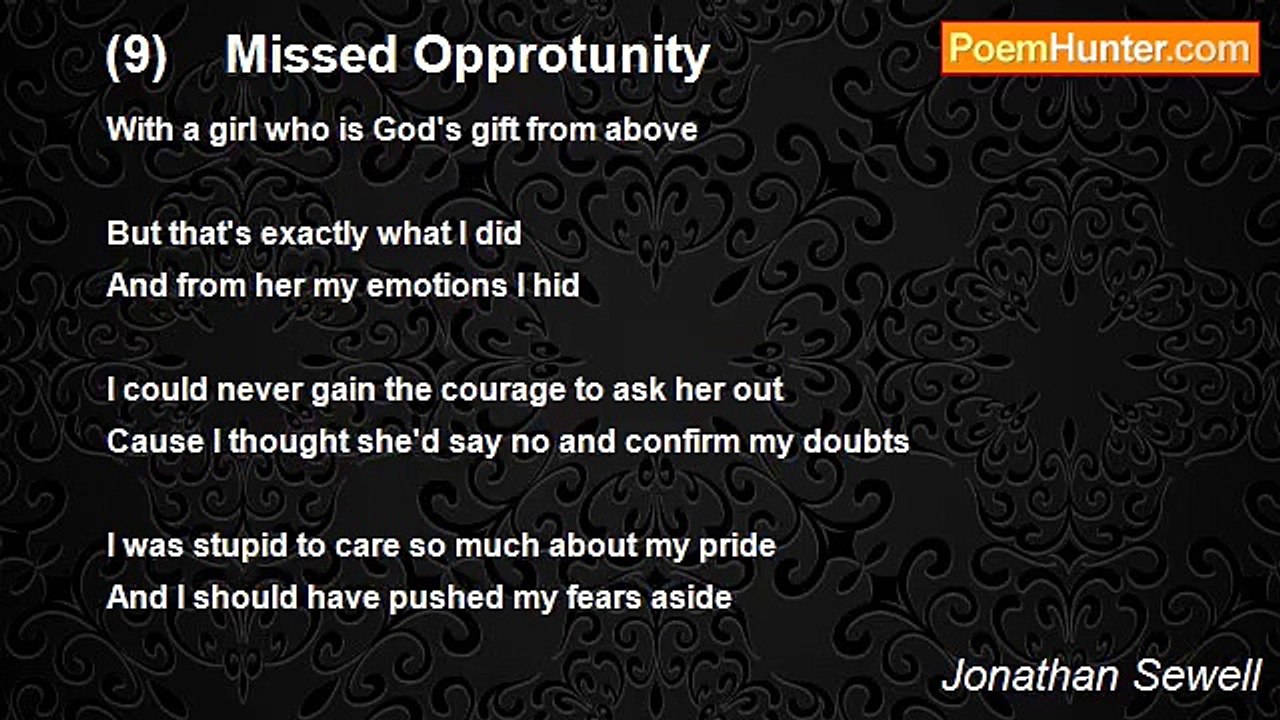 Jonathan Sewell - (9)    Missed Opprotunity