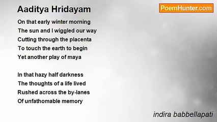 indira babbellapati - Aaditya Hridayam