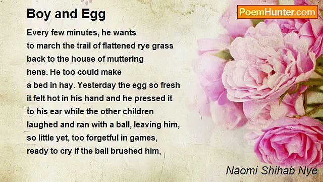 Naomi Shihab Nye - Boy and Egg
