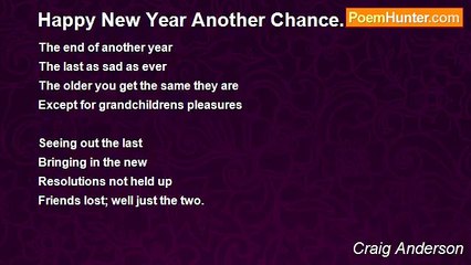 Craig Anderson - Happy New Year Another Chance.