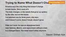 Naomi Shihab Nye - Trying to Name What Doesn’t Change