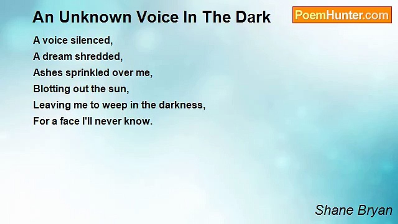 Shane Bryan - An Unknown Voice In The Dark