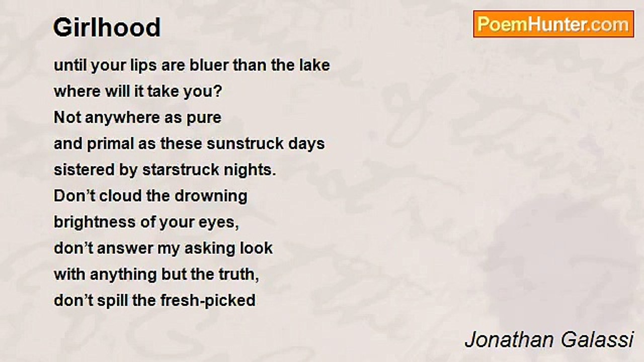 Jonathan Galassi - Girlhood