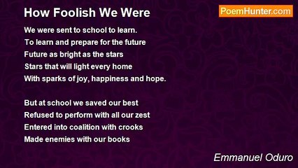 Emmanuel Oduro - How Foolish We Were