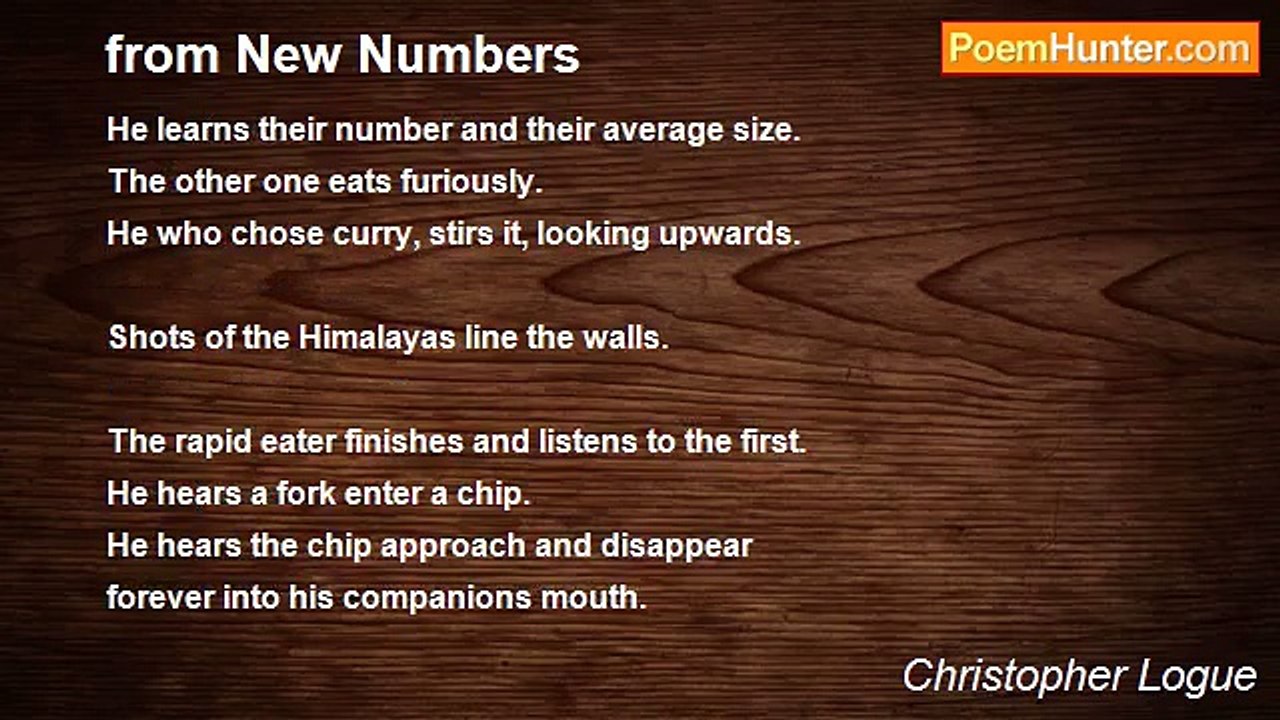 Christopher Logue - from New Numbers
