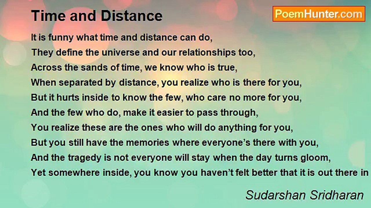 Sudarshan Sridharan - Time and Distance