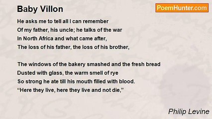 Philip Levine - Baby Villon