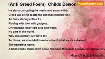 Ace Of Black Hearts - (Anti Greed Poem)  Childs Demons