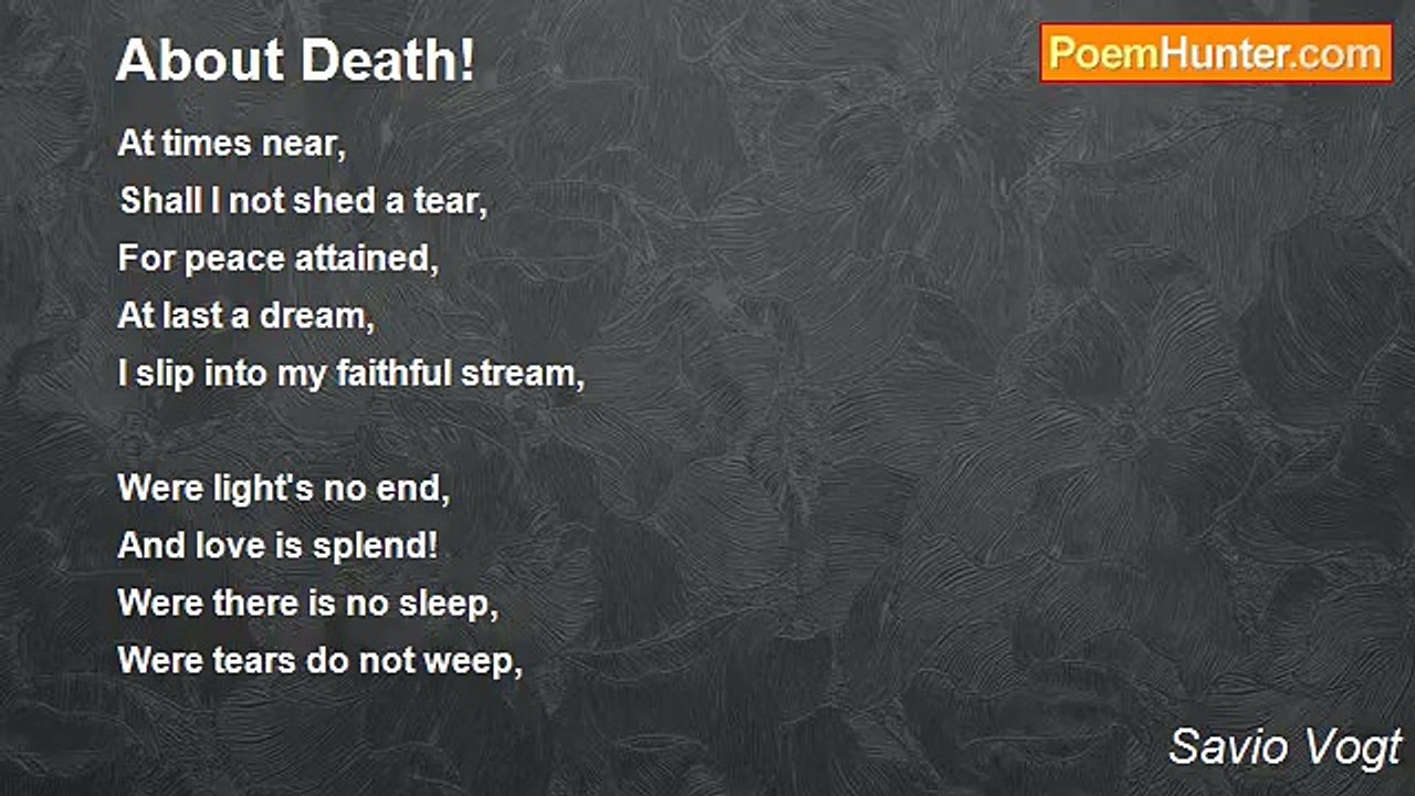Savio Vogt - About Death!