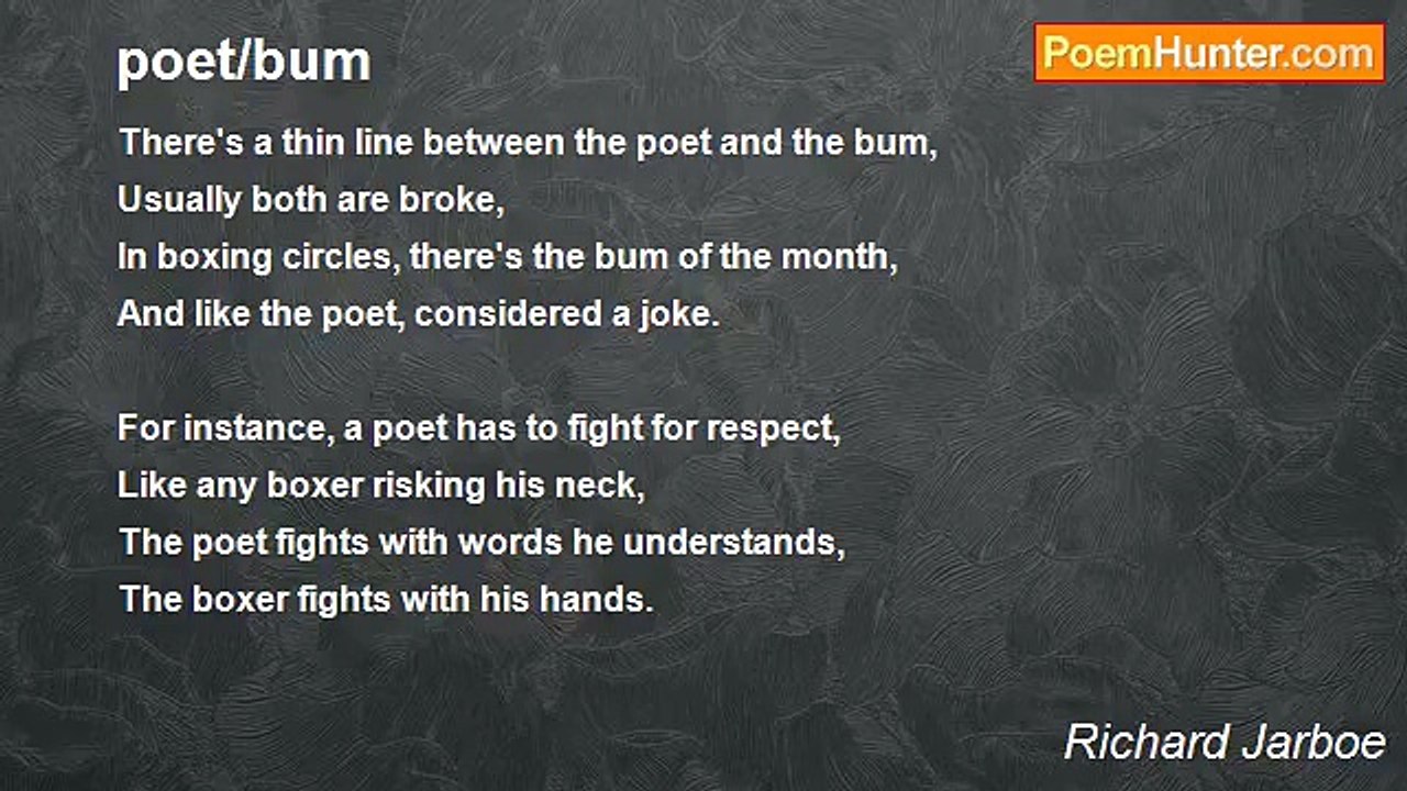 Richard Jarboe - poet/bum