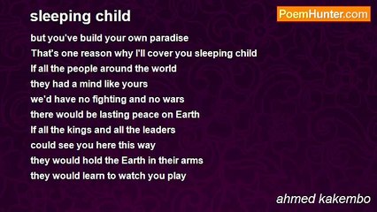 ahmed kakembo - sleeping child