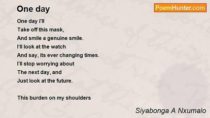 Siyabonga A Nxumalo - One day