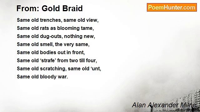 Alan Alexander Milne - From: Gold Braid