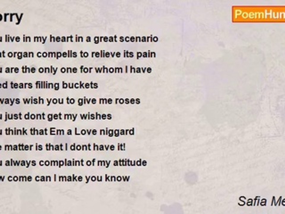 Safia Mehmood - Sorry