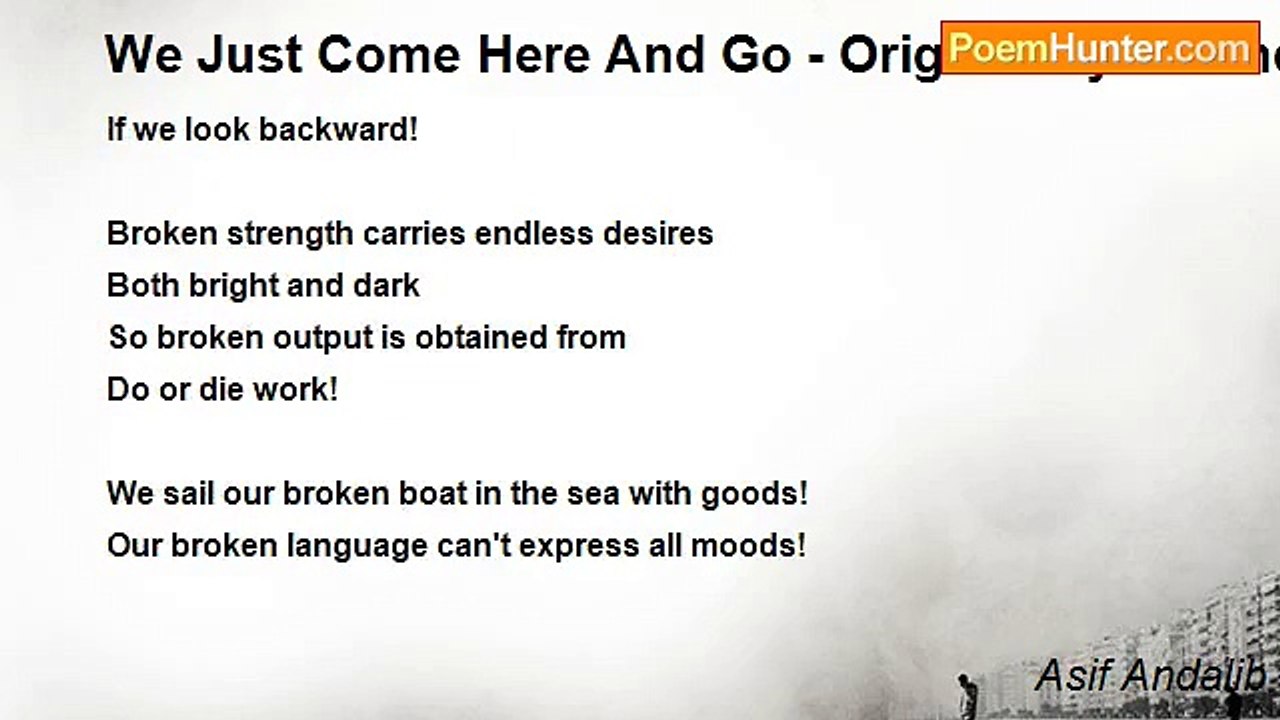 Asif Andalib - We Just Come Here And Go - Origi...