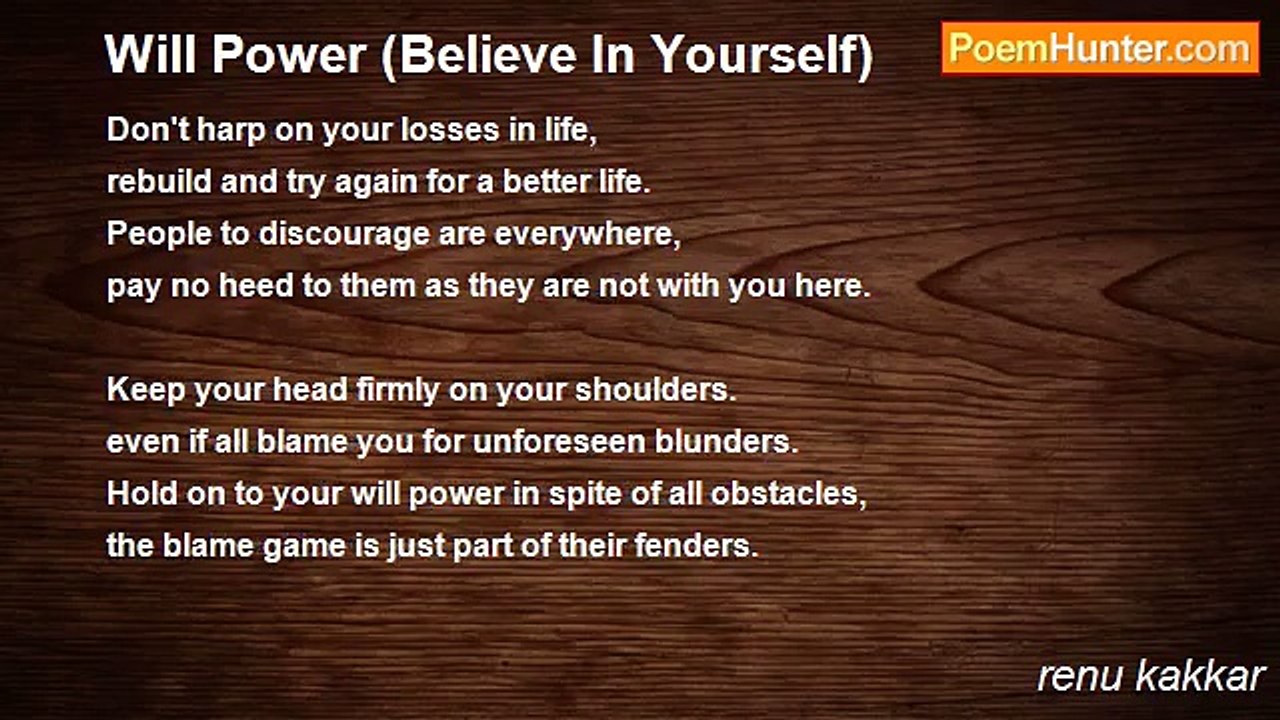 renu kakkar - Will Power (Believe In Yourself)