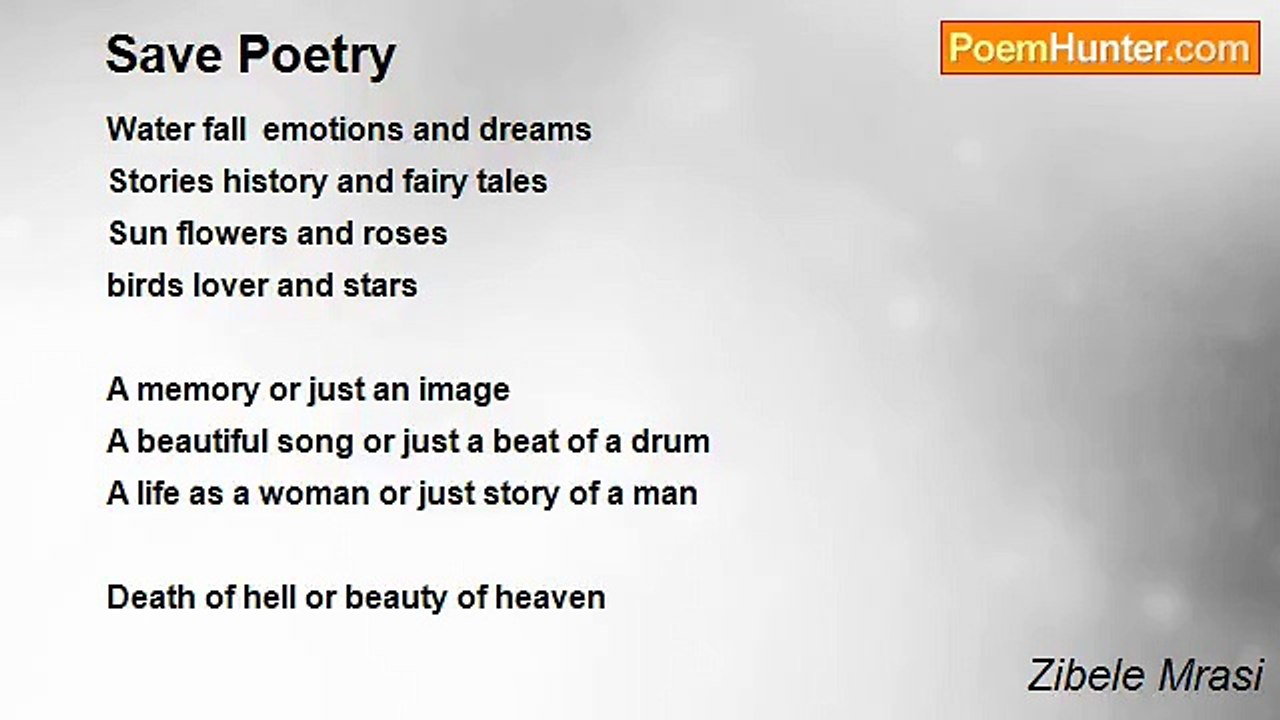 Zibele Mrasi - Save Poetry