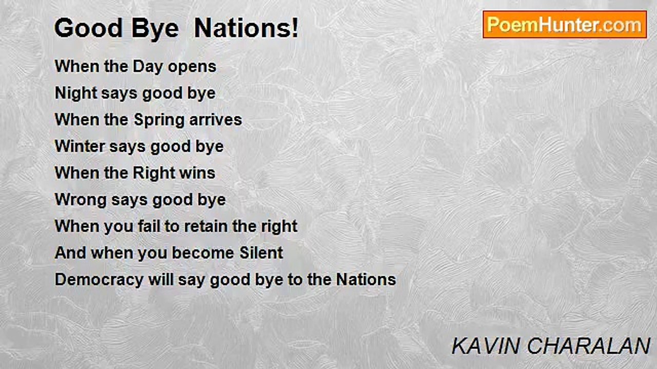 KAVIN CHARALAN - Good Bye  Nations!