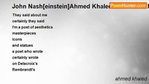 ahmed khaled - John Nash[einstein]Ahmed Khaled Said About Me(aesthetics)