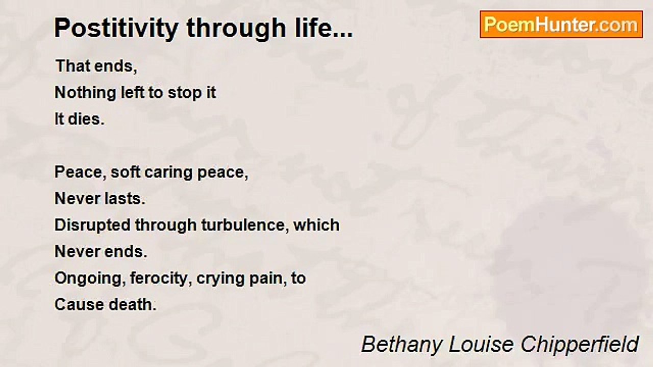 Bethany Louise Chipperfield - Postitivity through life...