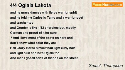 Smack Thompson - 4/4 Oglala Lakota