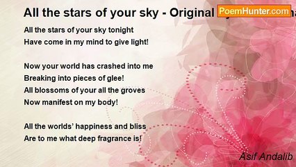 Asif Andalib - All the stars of your sky - Original by Rabindranath Tagore