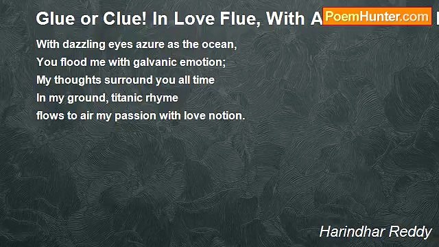 Harindhar Reddy - Glue or Clue! In Love Flue, With A Pair Of Blue Eyes! (Limerick-8)