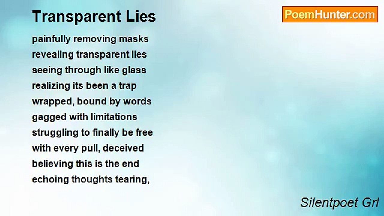 Silentpoet Grl - Transparent Lies