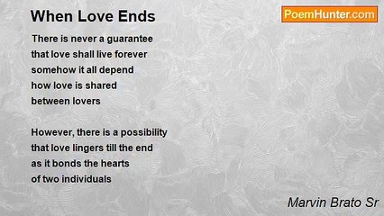 Marvin Brato Sr - When Love Ends